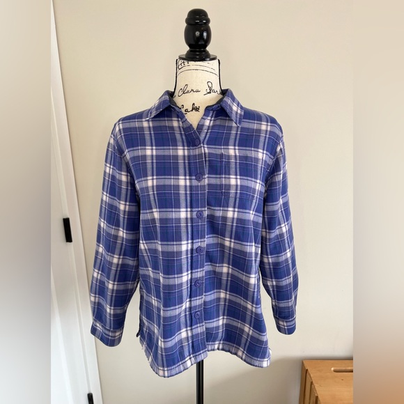 L.L. Bean Fleece Lined Flannel Plaid Shirt. Very Warm! Women Size Small Petite - Picture 3 of 14
